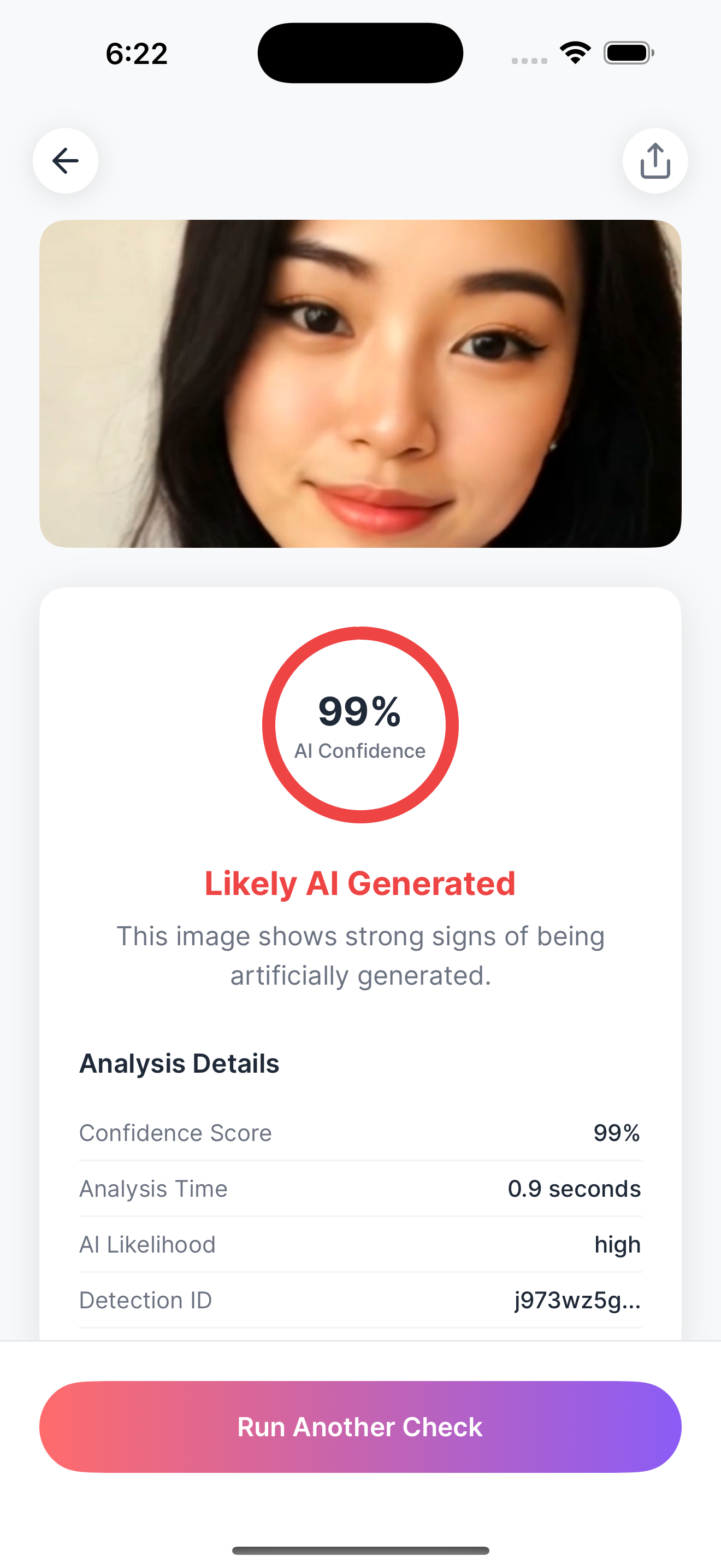 AI Detector app screenshot